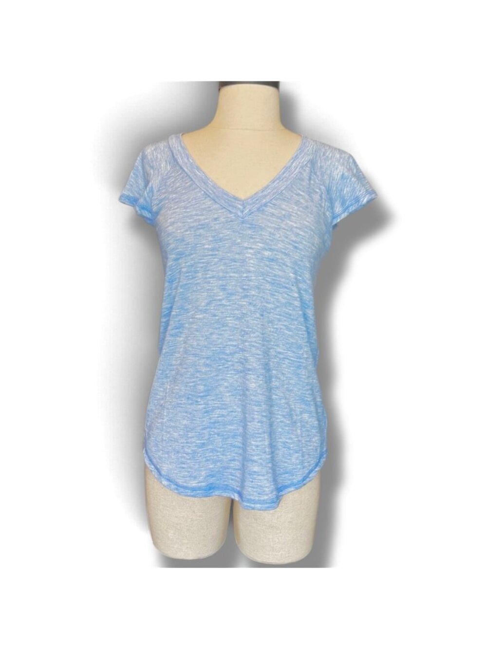 Jessica Simpson Gracie Light Blue Flutter Sleeve V-Neck T-Shirt Extra Small